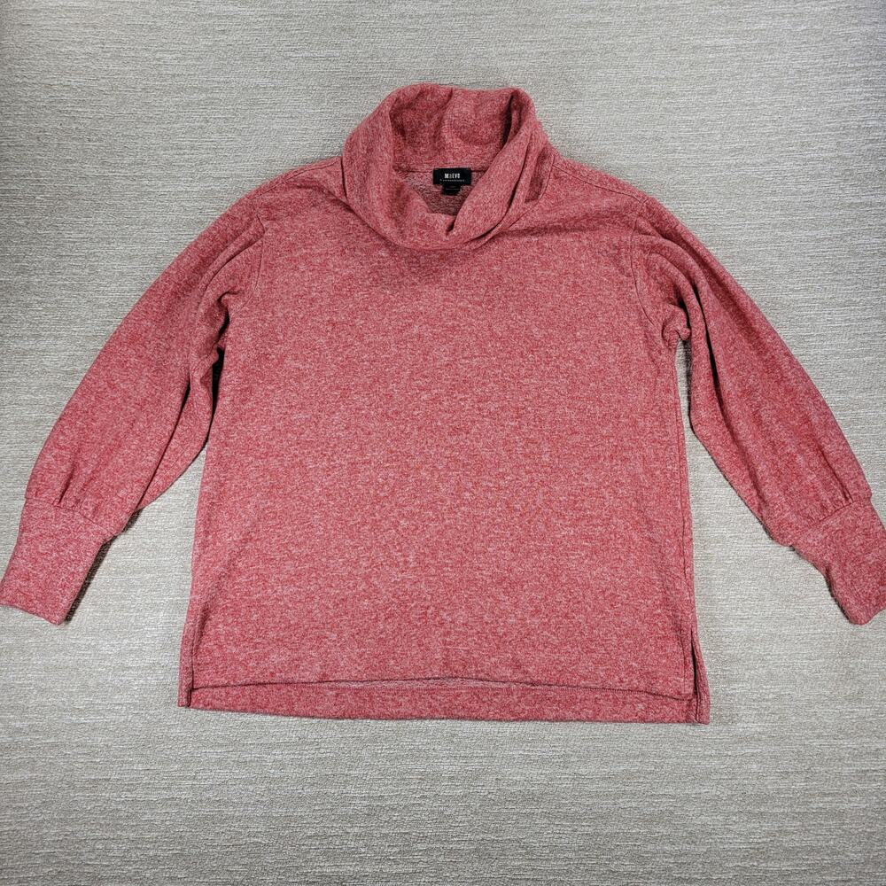 Maeve by Anthropologie Oversized Turtleneck Sweater Red Heathered Knit Large